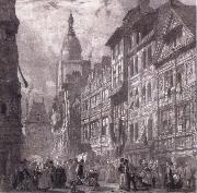 Rue du Gros-Horloge a Rouen Richard Parkes Bonington